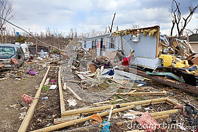 Tornado aftermath in Henryville, Indiana Stock Photo