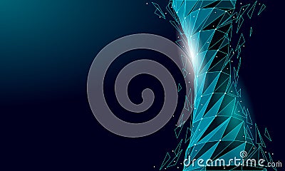 Tornado cyclone swirl 3D render. Isolated texture mesh element. Scary danger extreme weather disaster climatic problem Vector Illustration