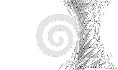 Tornado cyclone swirl 3D render. Isolated texture mesh element. Scary danger extreme weather disaster climatic problem Vector Illustration