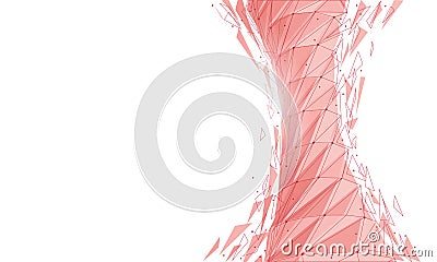 Tornado cyclone swirl 3D render. Isolated texture mesh element. Scary danger extreme weather disaster climatic problem Vector Illustration