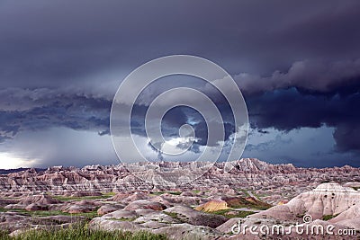 Tornado Forming in the Badlands Stock Photo