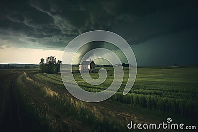 tornado forming over empty countryside landscape Stock Photo