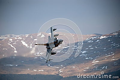 Tornado GR4/GR4A owe level flying wales Editorial Stock Photo