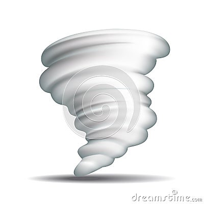 Tornado icon. Tornado storm sign isolated on white Vector Illustration