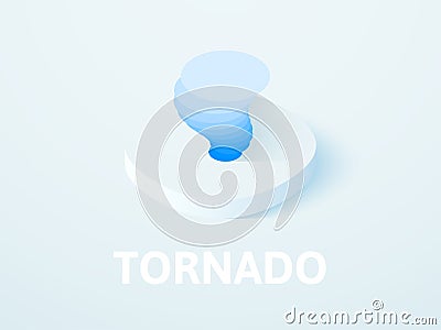 Tornado isometric icon, isolated on color background Vector Illustration