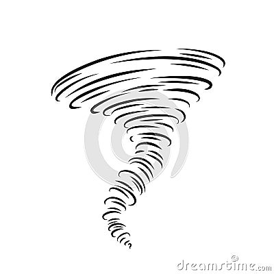 Tornado line icon, spiral whirlwind and hurricane Vector Illustration