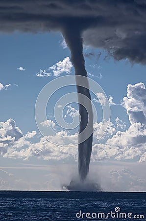 Tornados over the mediterranean sea Stock Photo