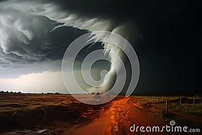 Tornados wrath a violent and unstoppable force of nature Stock Photo
