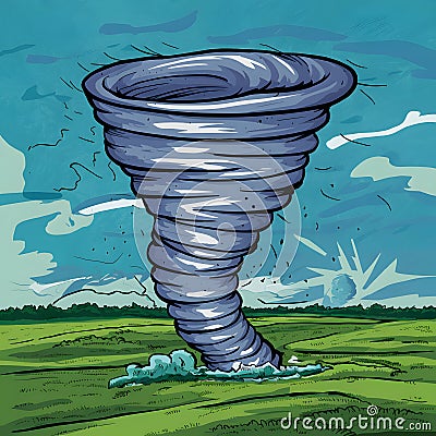 Tornados wrath violent and unstoppable force of nature illustrated Stock Photo