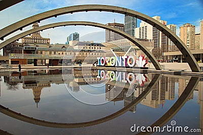 Colorful Toronto sign in Toronto, Canada Editorial Stock Photo