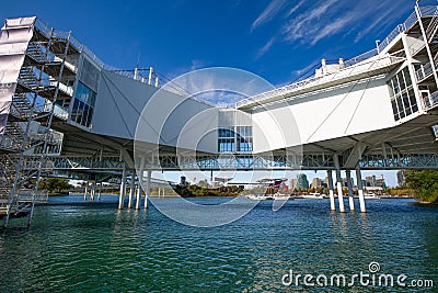 Toronto, Canada-20 August, 2019: Ontario Place in Toronto, an entertainment venue and theme park located on three artificial Editorial Stock Photo