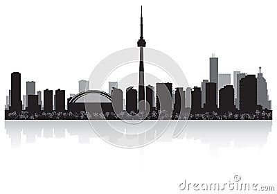 Toronto Canada city skyline vector silhouette Vector Illustration