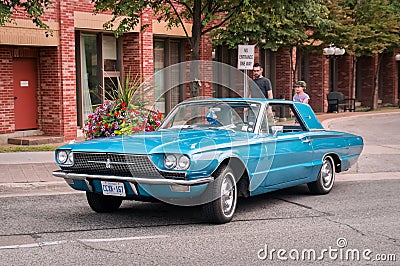 TORONTO, CANADA - 08 18 2018: 1967 Ford Thunderbird hardtop oldtimer car made by American automaker Ford Motor Company on display Editorial Stock Photo