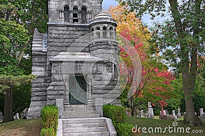 Picturesque cemetery in fall Editorial Stock Photo