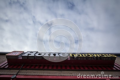 Home Hardware logo in front of one of their stores in Toronto, Ontario. Editorial Stock Photo