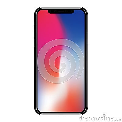 Apple iPhone X isolated on white background. Realistic vector illustration. Vector Illustration
