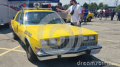 Yellow retro police car in Toronto Editorial Stock Photo