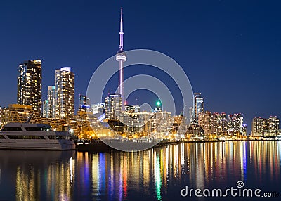 Toronto Downtown at Dusk Editorial Stock Photo