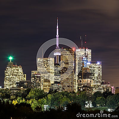 Toronto Downtown at Dusk Editorial Stock Photo