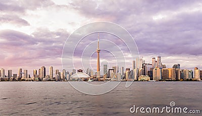 Toronto downtown skyline at sunset, Ontario, Canada Stock Photo