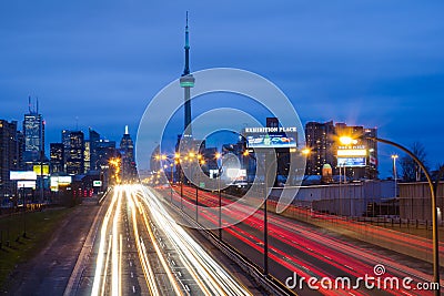 Toronto East Gardiner Expressway and the City Editorial Stock Photo