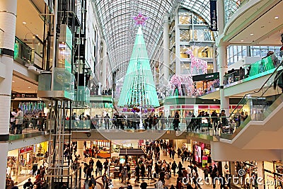 Toronto Eaton Center Christmas shopping Editorial Stock Photo