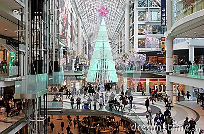 Toronto Eaton Centre Christmas Shopping Editorial Stock Photo