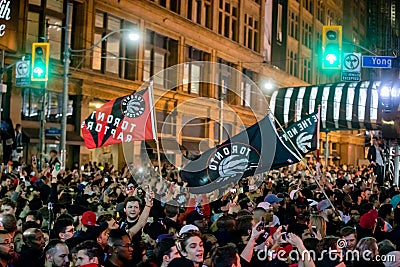 Toronto Raptors win NBA Championship - Toronto, Canada - June 14, 2019. Editorial Stock Photo