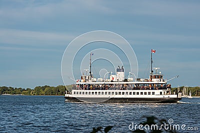 Toronto Ferry at Lake Ontario from Center Island Editorial Stock Photo