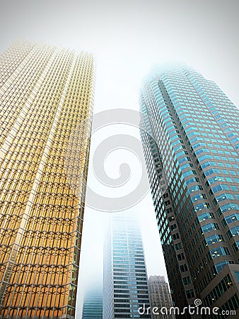 Toronto foggy buildings Stock Photo