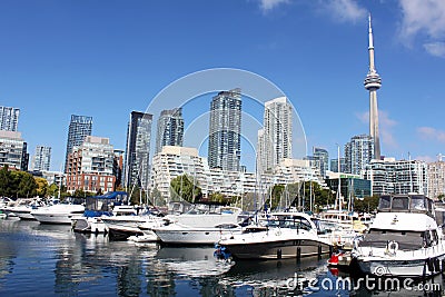 Toronto marina and luxury condominiums Editorial Stock Photo