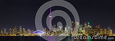 Toronto night panoramic Stock Photo