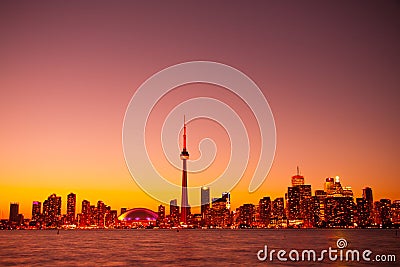 Toronto Night Sky Light Stock Photo