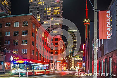 Toronto night view (Canada) Editorial Stock Photo