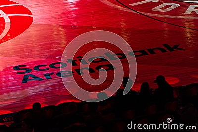 Scotiabank Arena sign on the floor Editorial Stock Photo