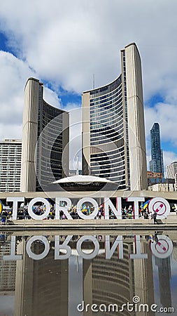 Toronto sign during Ukrainian demonstration Editorial Stock Photo