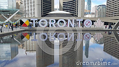 Toronto sign during Ukrainian demonstration Editorial Stock Photo