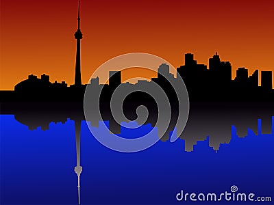 Toronto skyline at dusk Stock Photo