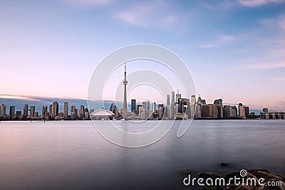 Toronto skyline at dusk Stock Photo