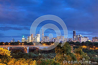 The Toronto skyline at dusk Stock Photo