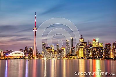 Toronto Skyline at Dusk, Ontario, Canada Stock Photo