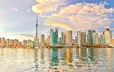 Toronto skyline at dusk Stock Photo