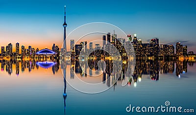 Toronto skyline at dusk Stock Photo