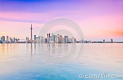 Toronto skyline at dusk Stock Photo