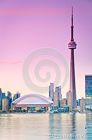 Toronto skyline at dusk Editorial Stock Photo