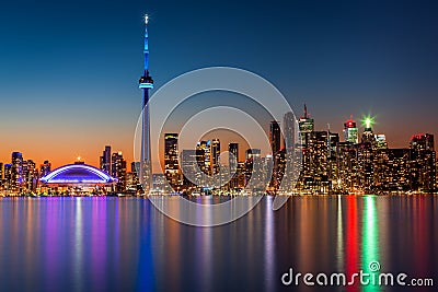 Toronto skyline at dusk Stock Photo