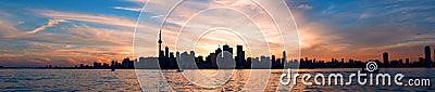 Toronto skyline panorama at sunset Stock Photo