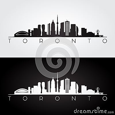 Toronto skyline silhouette. Vector Illustration