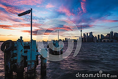 Toronto Skyline at Sunset, Ontario, Canada Stock Photo