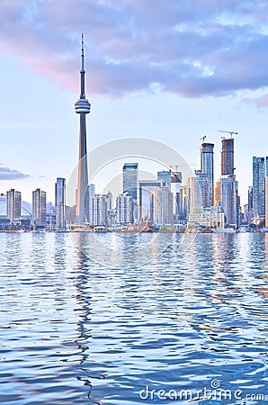 Toronto skyline at sunset Stock Photo